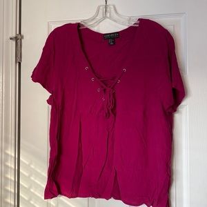 Pink cross cross top